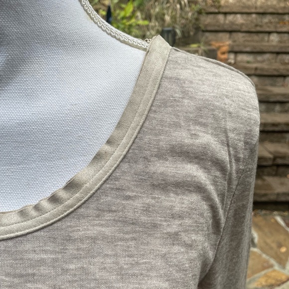 New NWT Mur Mur Tan Beige Tunic Top Shirt Blouse Size Large L - Picture 3 of 6